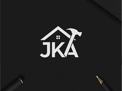 JKA logo for constructions brand identity branding design icon illustration lettering logo logo design logotype monogram symbol typography