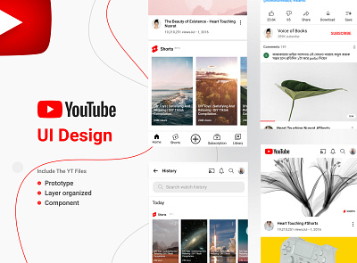 You Tube UI Design adobe xd graphic design logo ui