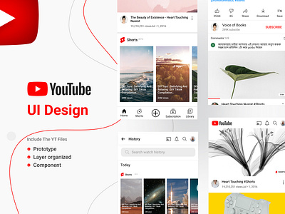 You Tube UI Design adobe xd graphic design logo ui
