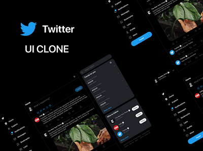 Twitter UI Clone adobe xd photoshop