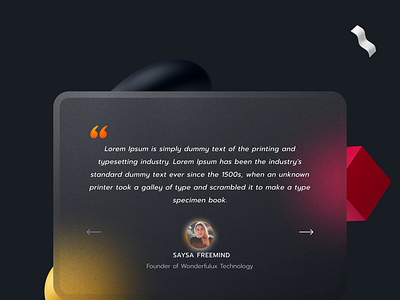 Dark theme Testimonial