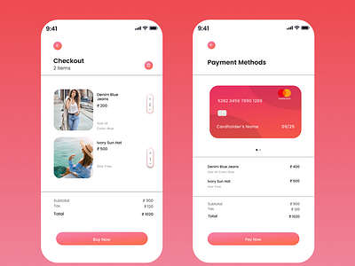 Second UI Design- "Credit Card checkout screen"