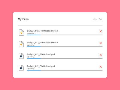 File upload processing ui