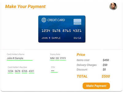 Credit Card Checkout form design figma ui