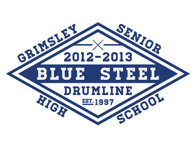 Blue Steel Shirt 1 blue design drumline graphic grimsley homestead lost type steel