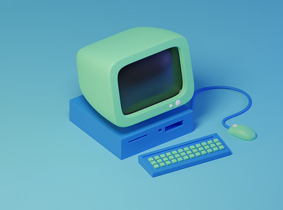 Old Computer 90' 3d 3dillustration blender blender3d computer pc windows