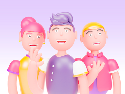 The Team 3d 3dillustration blender character illustration team website work youtube