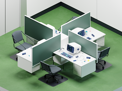 Severance RDM Office 3d 3dart apple appletv art blender computer desktop isometric lumon office severance tv series