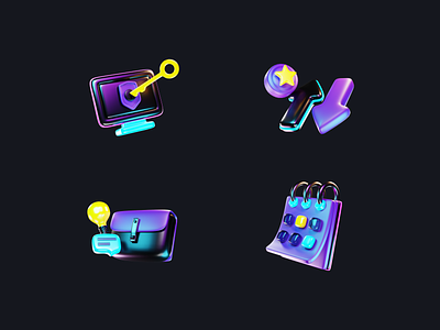 Cyber Security Icons 3d blender cyber icon illustration ui design
