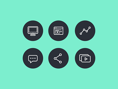 Platforms and Mobile Icons canvas chat icons illustration mac mobile network vector video work