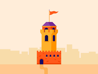 Castle Tower castle colours empire flat illustration tower vector