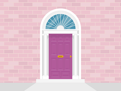 Ireland Door bricks door flat illustration ireland purple vector wall window