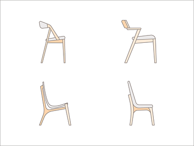 Wood Chairs chair lines outline strokes wood