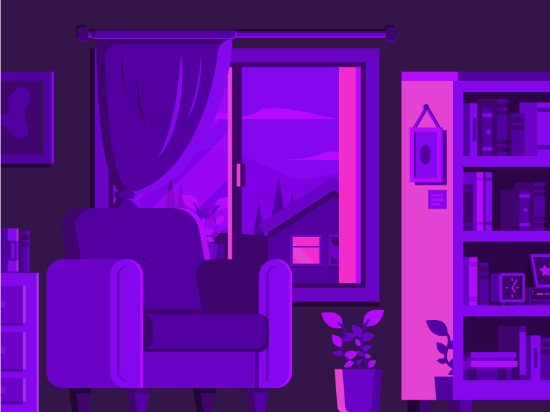 House in the Violet Sunset by Hector Heredia on Dribbble