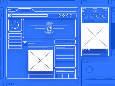 Wireframe Copa Cumbres facebook flat instagram lines sketch strokes ui vector webdesign wireframe