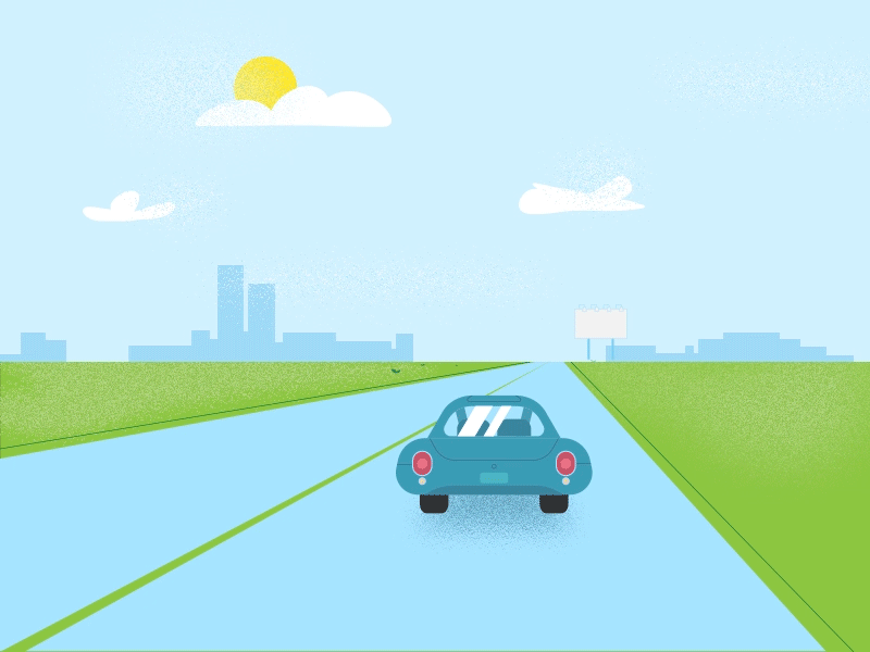 Road City animation car city clouds flat loop loop animation noise