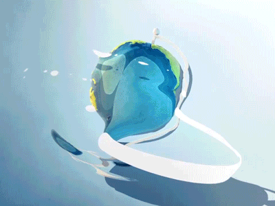 Earth animation fluid liquid motion