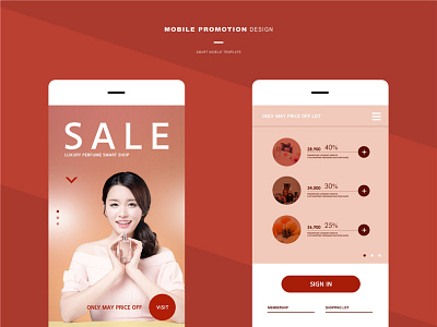 Classic perfume mobile website ui design