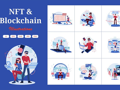 M386_NFT & Blockchain Illustrations 3d animation augmented reality blockchain blockchain illustrations branding cyber digital design graphic design illustration illustrations intelligence logo metaverse motion graphics science technology typography vector virtual reality glasses
