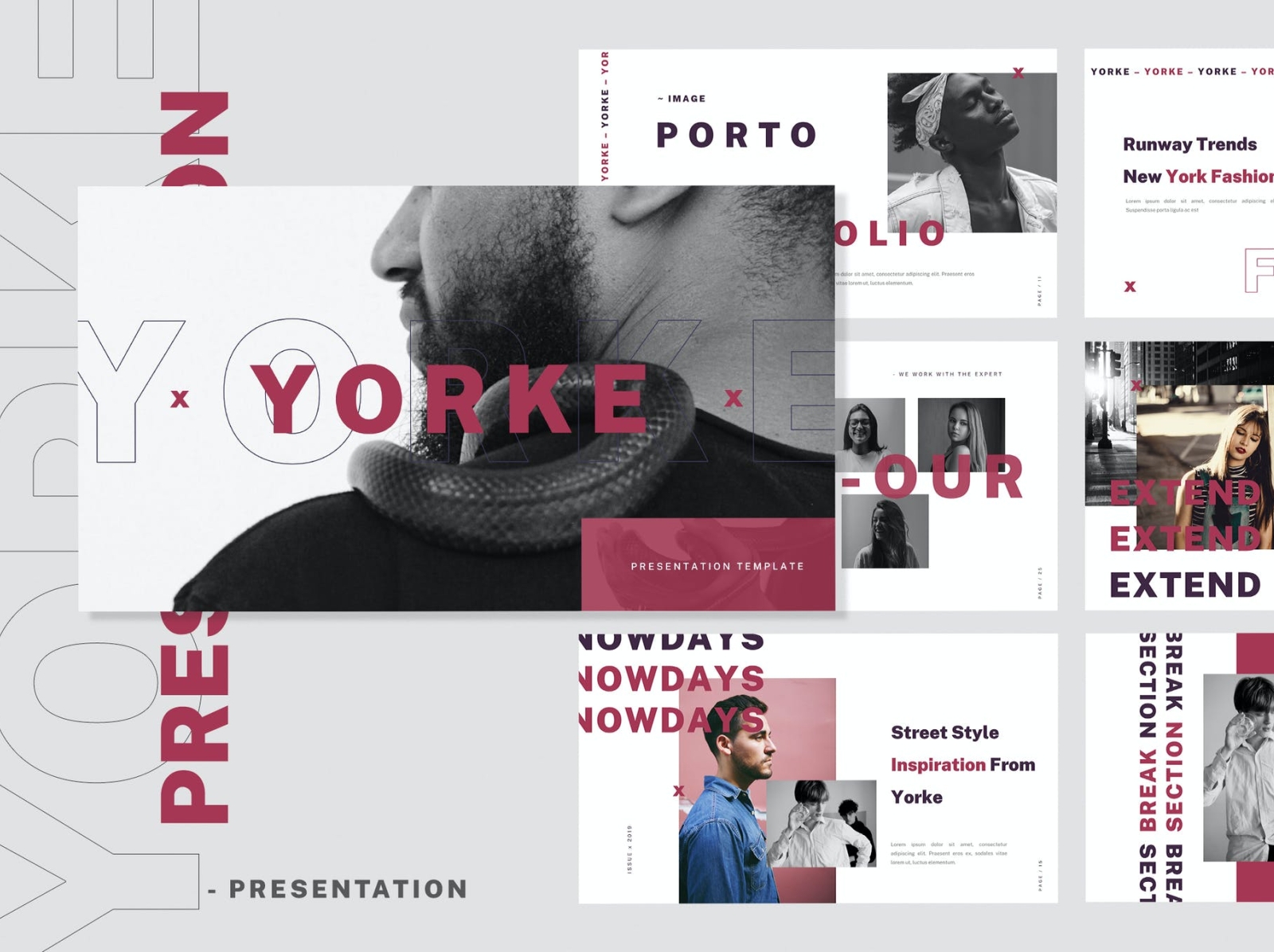 Yorke Powerpoint/ Keynote/ Google Slides Presentation app branding design editorial google slides illustration keynote logo magazine photography powerpoint presentation template ui vector