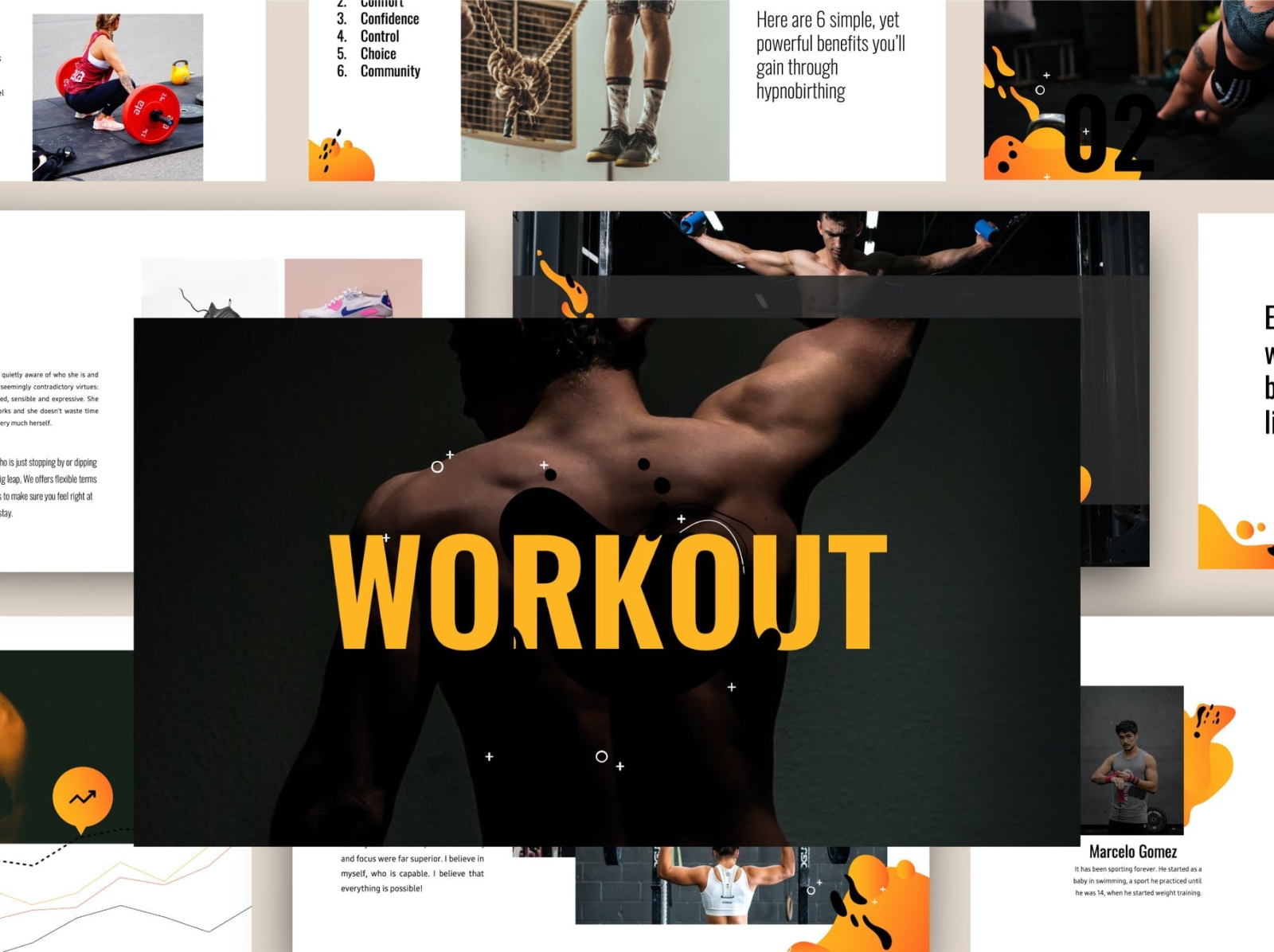 GYM Slides Template app branding design editorial gym illustration logo magazine photography powerpoint presentation slides ui vector