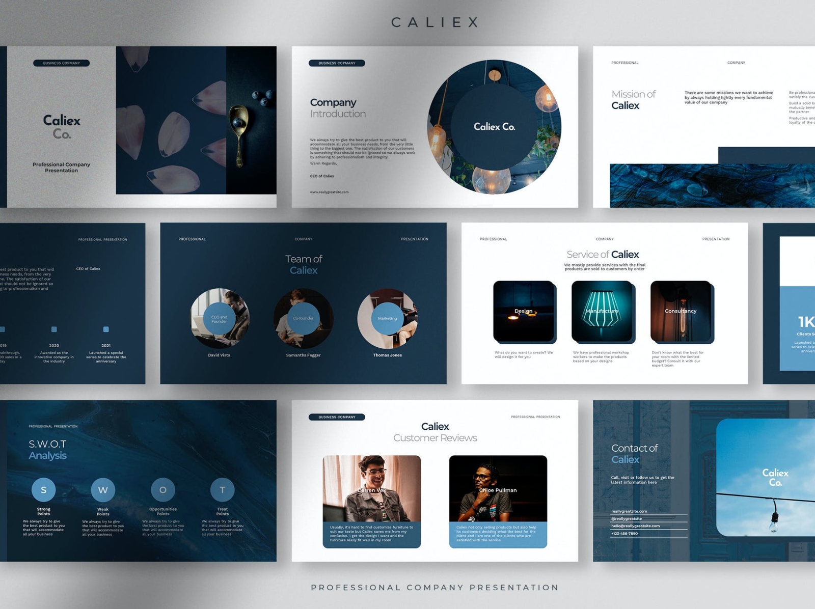 Caliex Professional Company Presentation Template app branding company design editorial illustration logo magazine photography powerpoint presentation template ui vector