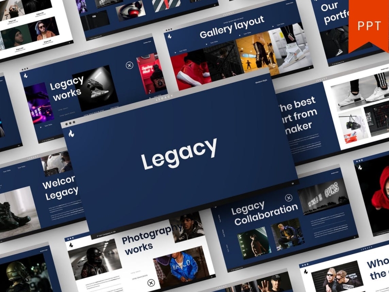 Legacy – Portfolio PowerPoint Template app branding design editorial illustration keynote legacy logo magazine multipurpose photography portfolio powerpoint ppt presentation template ui vector