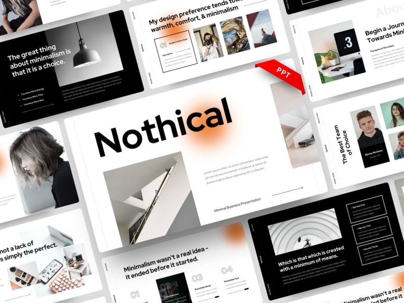 Nothical Presentation Template app branding creative design editorial google slides illustration keynote logo magazine multipurpose photography powerpoint presentation slide deck template ui vector