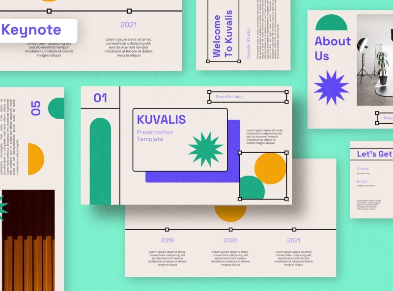 Kuvales Presentation Template app branding creative design editorial illustration keynote logo magazine multipurpose photography powerpoint presentation template ui vector