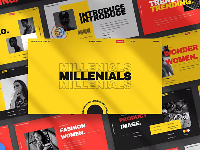 Millenials Presentation Template app branding deck design editorial illustration keynote multipurpose pitch powerpoint presentation slides template