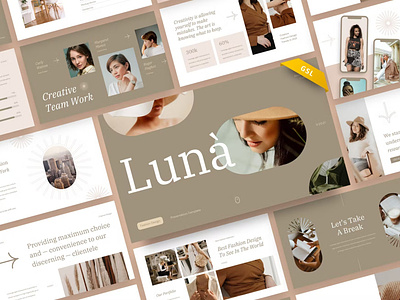 FREE Lunà - Creative Fashion Presentation Template app branding design editorial google slides illustration pitch deck powerpoint presentation presentation design