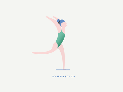 Gymnastics colorful design digital flat gymnastics illustration pastel sports vector woman