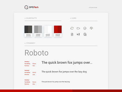 UI Style Guide colors fonts icons platform sms style guide style tile ui ui elements