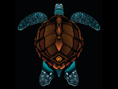 The Travelling Turtle – by Fieldinspired animal art conceptual art design digital art illustration vector vector art