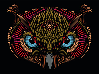 All Seeing Owl - By Fieldinspired animal art conceptual art design digital art illustration vector vector art