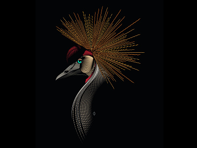 The Crowned Crane - By Fieldinspired animal art conceptual art design digital art illustration vector vector art