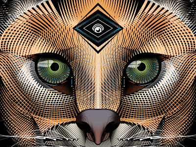 The Eyes of Caracal by Fieldinspired animal art computer art digital art graphic design illustration vector vector art