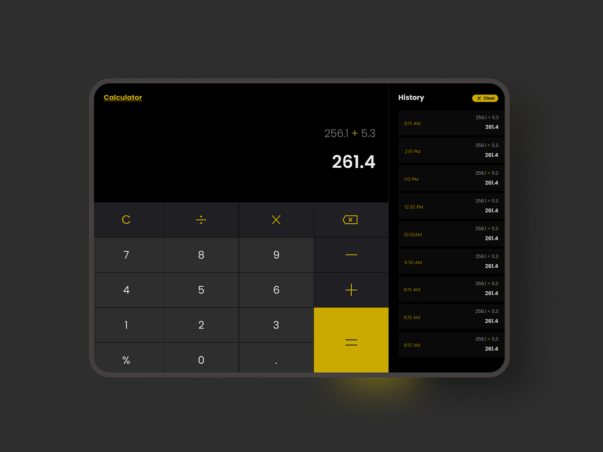 Calculator UI designs, themes, templates and downloadable graphic ...