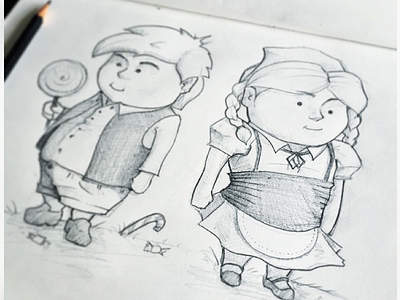 Hansel & Gretel character illustration