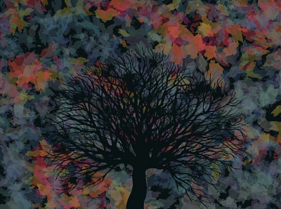 Fall Silhouette abstract applepencil background illustration ipad pattern procreate trees
