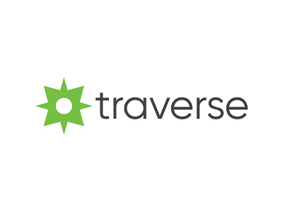 Traverse Logo brand branding care comp compass geometric green grey guidance guide health healthcare help injury insurance logo logos mark traverse workers