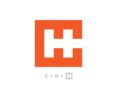 CH clean creative custom font letterform lettermark monogram negative space simple type typography