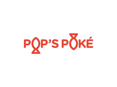 Pop's Poké #3 bowl chopsticks design fish logo logos minimalist orange poké rice sushi tuna