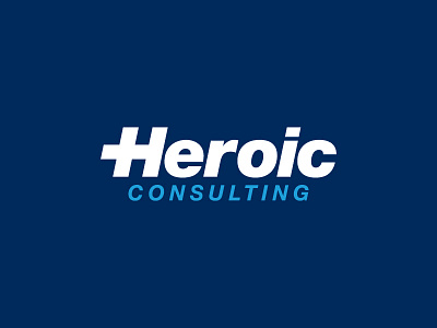 Heroic Consulting blue consulting cross h healthcare medical medicine minimal subtle typography wordmark