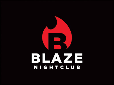 Blaze Nightclub b blaze bold club downtown fire flame geometric letter night life nightclub simple