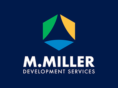 M.Miller Development Services Logo abstract colorful community futura geometric growth hexagon logo logos miller shapes triangle
