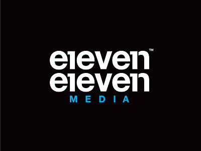 Eleven Eleven Media Logo 11 11:11 custom design eleven lettering logo media number type typography wordmark
