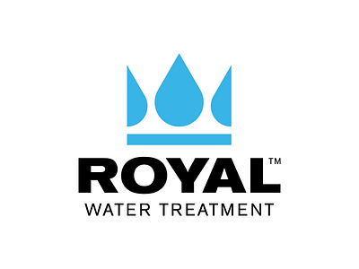 Royal Water Treatment blue bold brand crown drop industrial logo logos minimal modern royal water