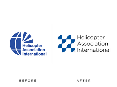 Helicopter Association International association blade blue circle fan geometric group groups helicopter helicopters international logo minimal motor rebrand