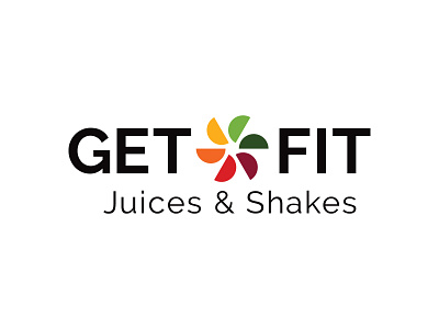 Get Fit Juices & Shakes brand branding fit fruit geometric get healthy juices logo minimalistic shakes smoothies vegetables